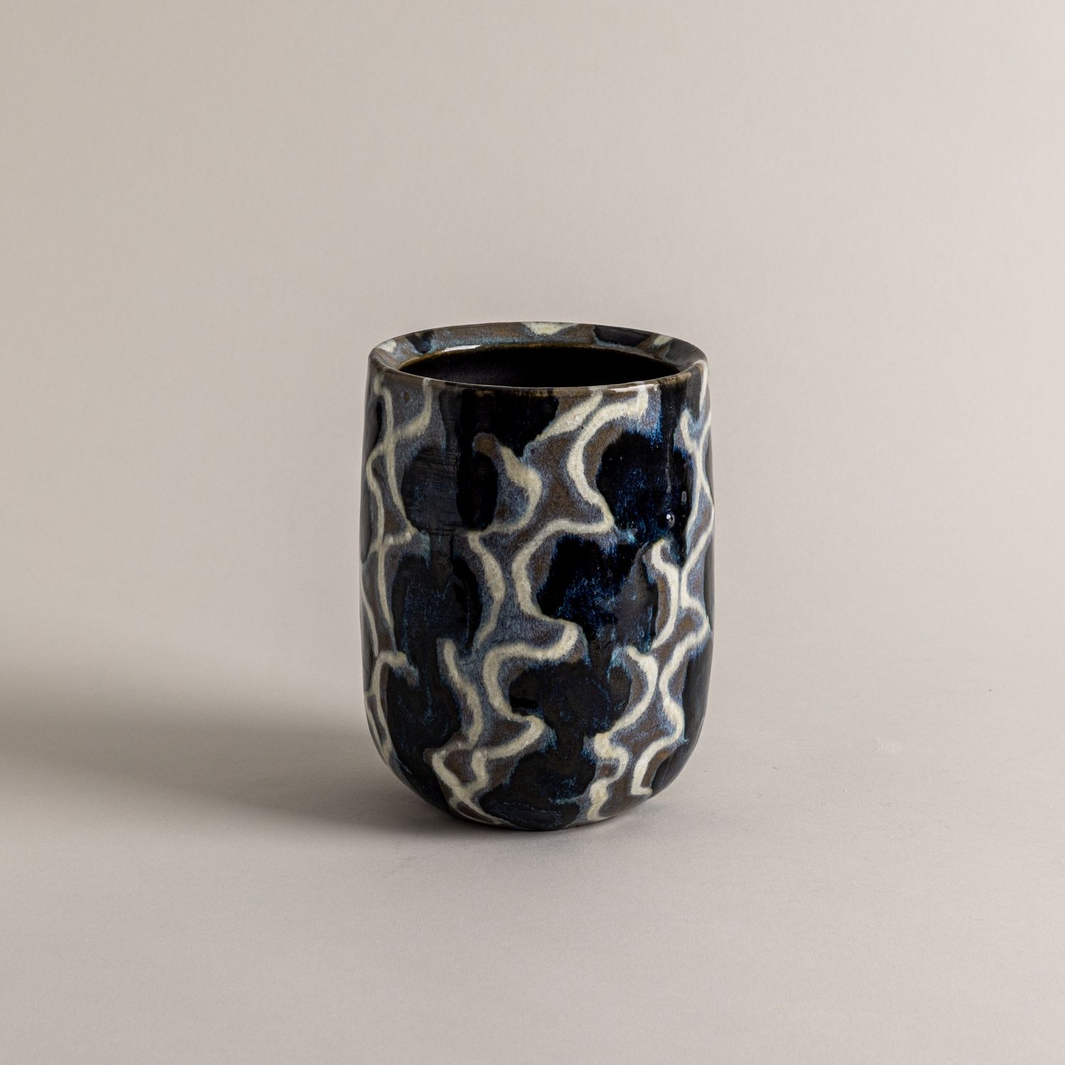 White/Grey/Blue Squiggle Vase n. 2