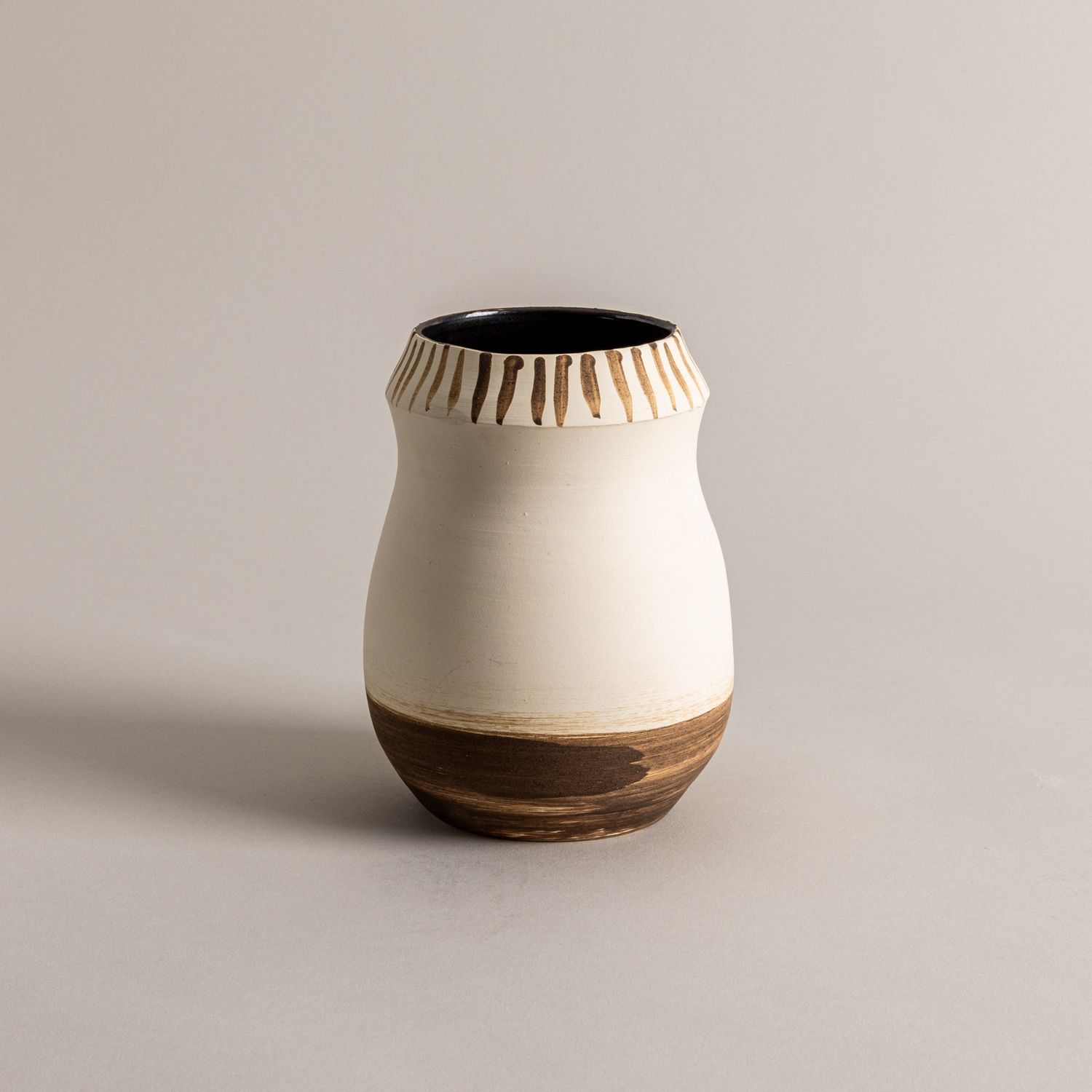 Brown Top Stripe Vessel