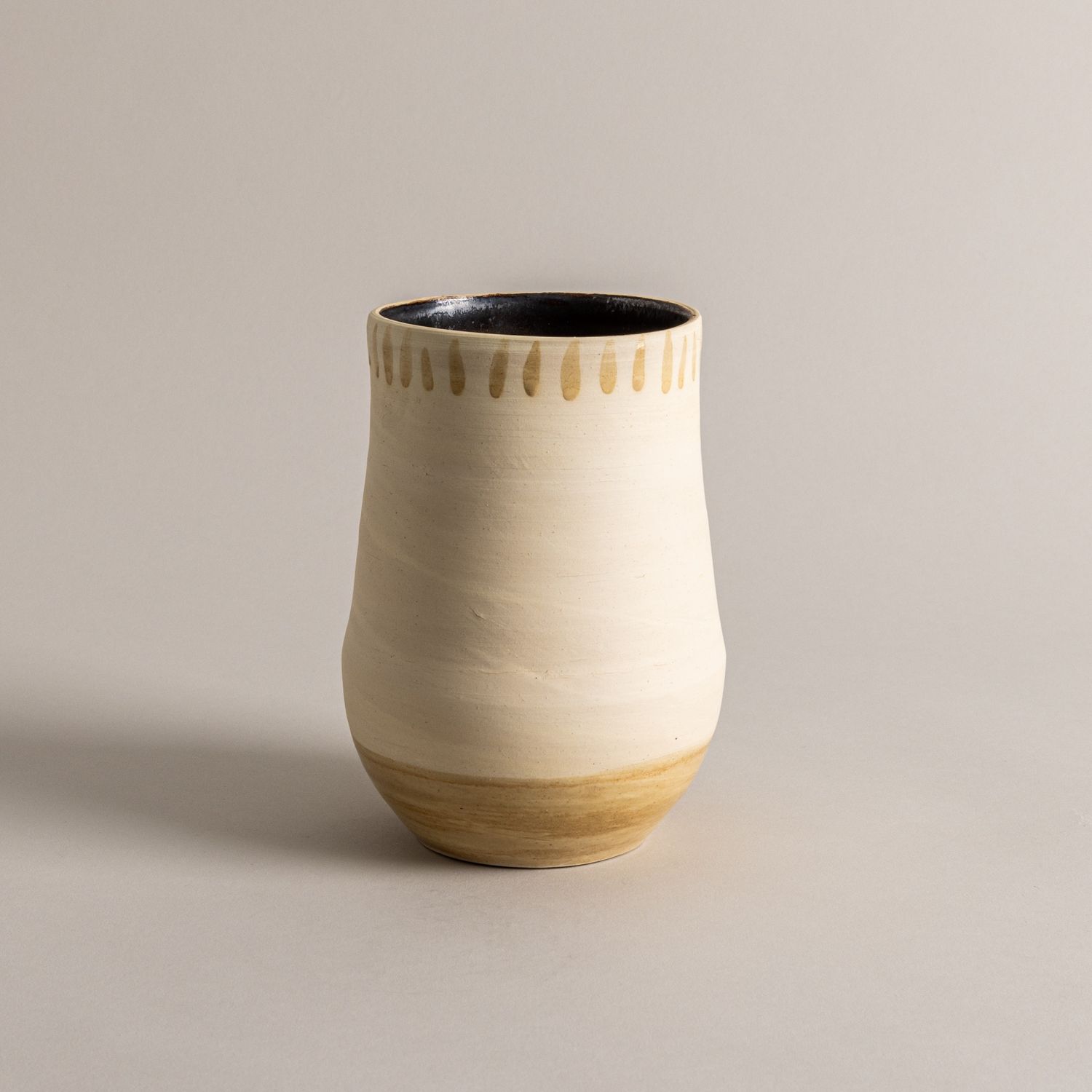 Cream Top Stripe Vessel