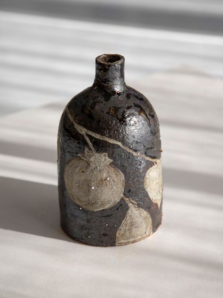 Black Vessel with Persimmon