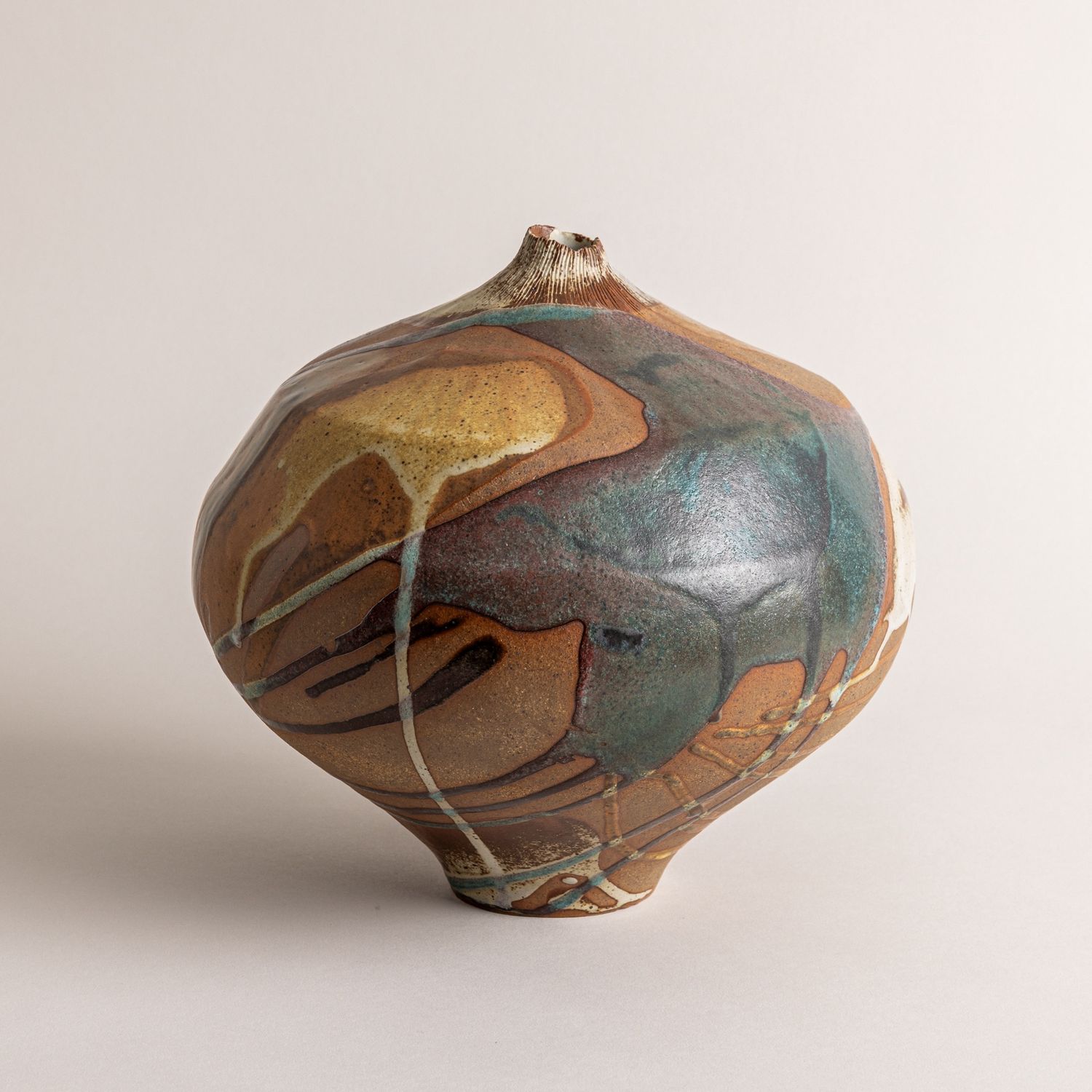 Multicolored Stoneware Vessel n. 29