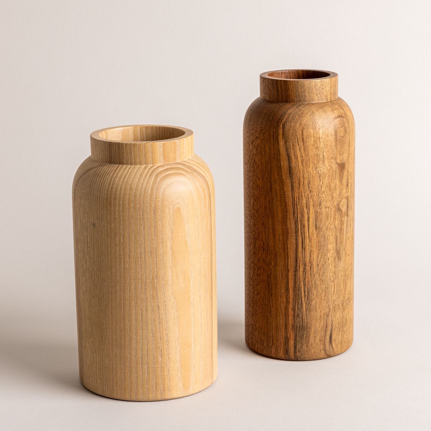 Pair of Hollow Form Jars