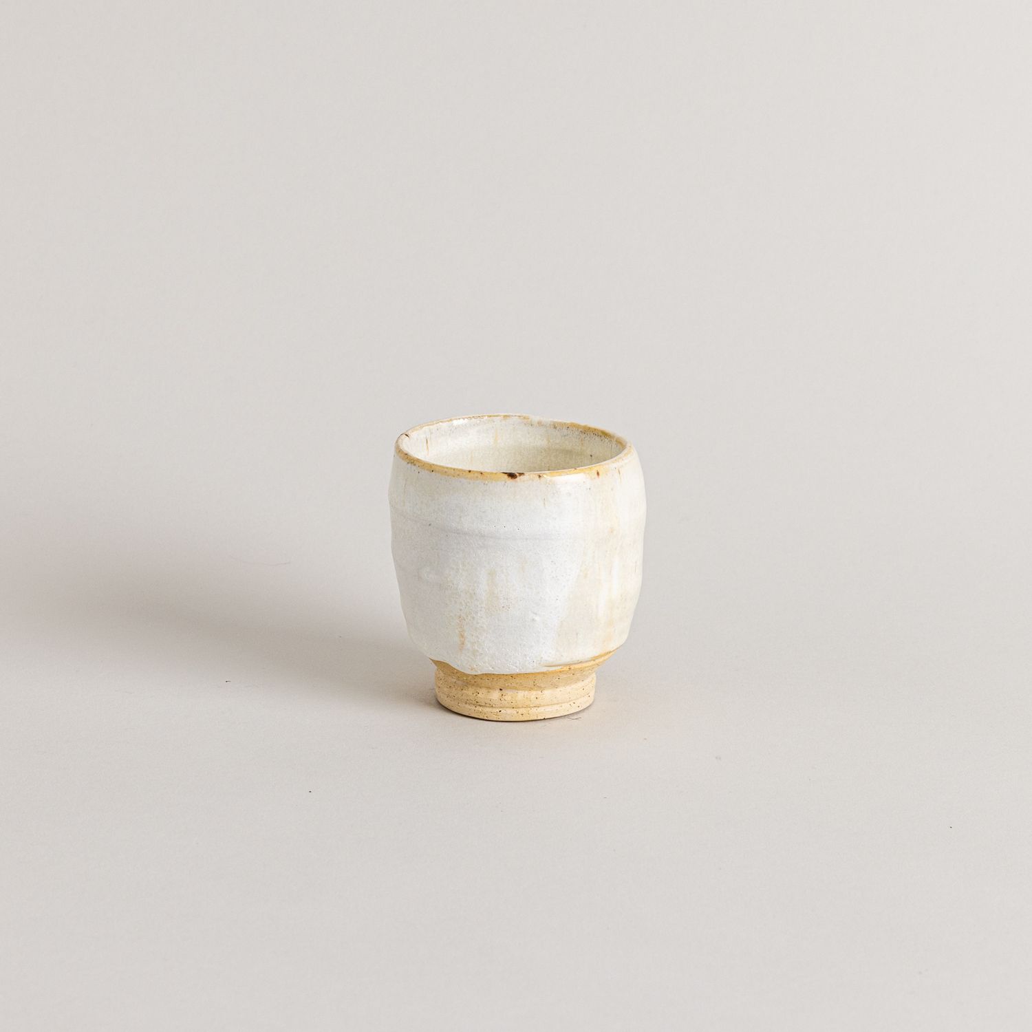 Stoneware Guinomi with White Glaze