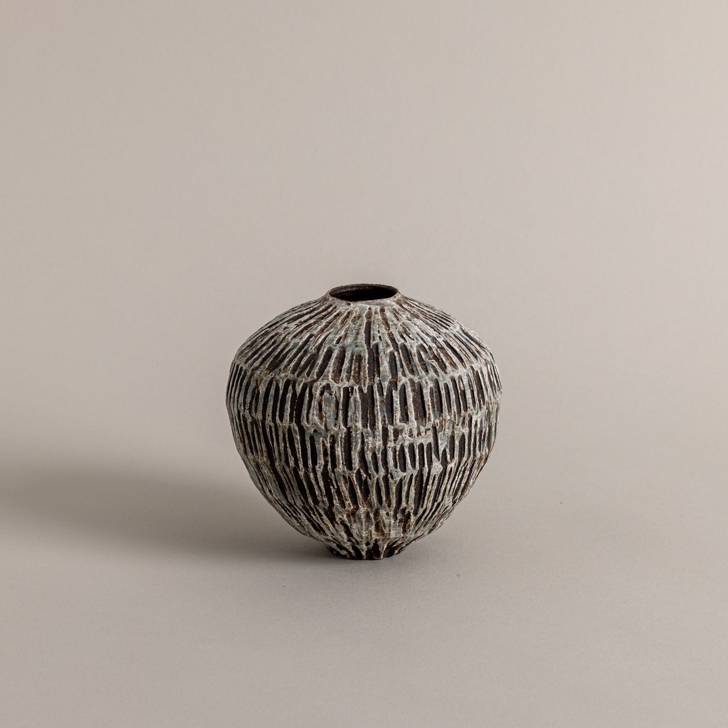 Black, White, and Blue Textured Small Moonvase
