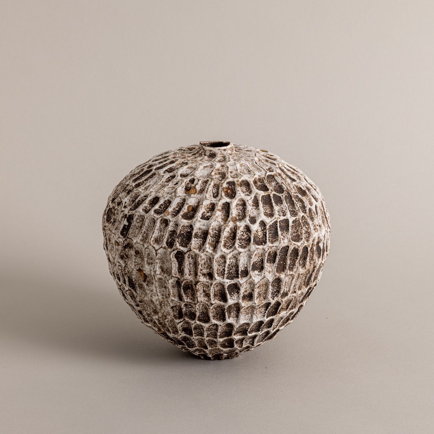 Black, White, and Rust Textured Medium Moonvase