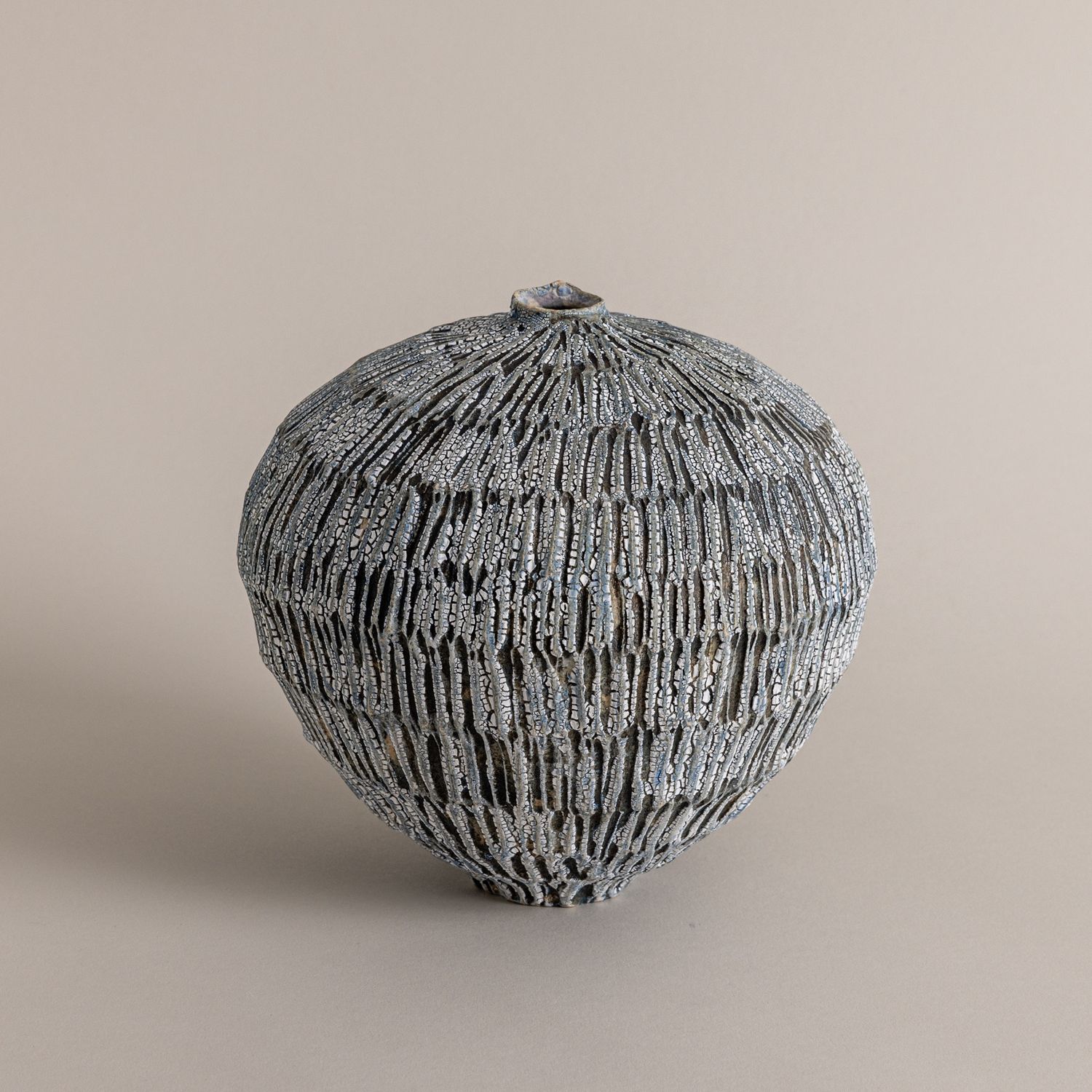 Blue and White Textured Medium Moonvase