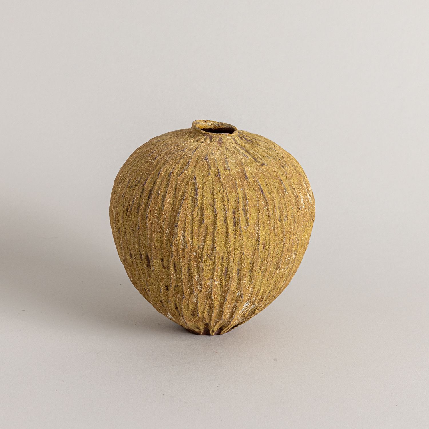 Ochre and Rust Textured Mini Moon Vase