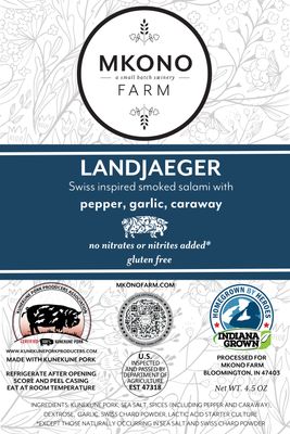 Landjäger Salami — Alpine-Style Kunekune Pork