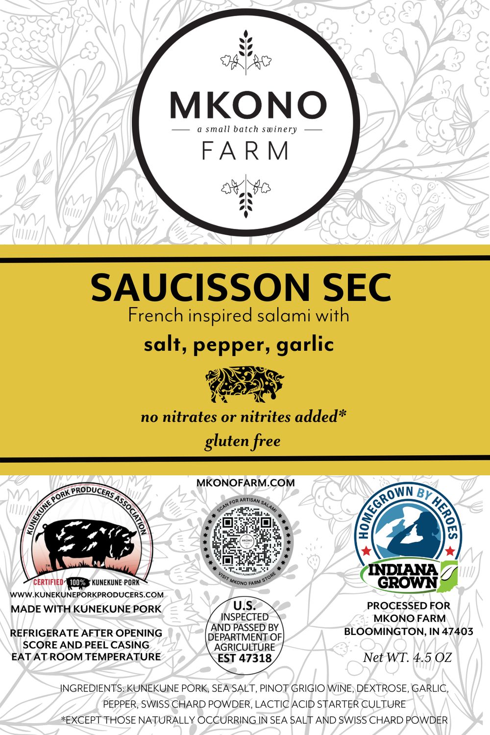 Saucisson Sec Salami — Dry-Cured Kunekune Pork Saucisson Sec salami, dry-cured Kunekune pork - Mkono Farm