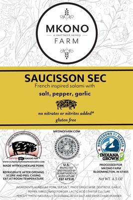 Saucisson Sec Salami — Dry-Cured Kunekune Pork