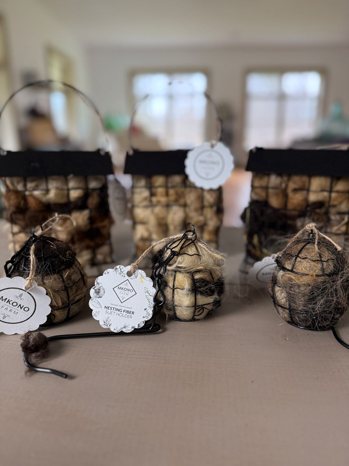 Wool Nesting Station | Eco-Friendly Suet Holder & Fiber