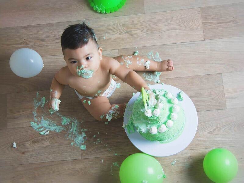 PRIMER AÑO con tarta (SMASH CAKE)