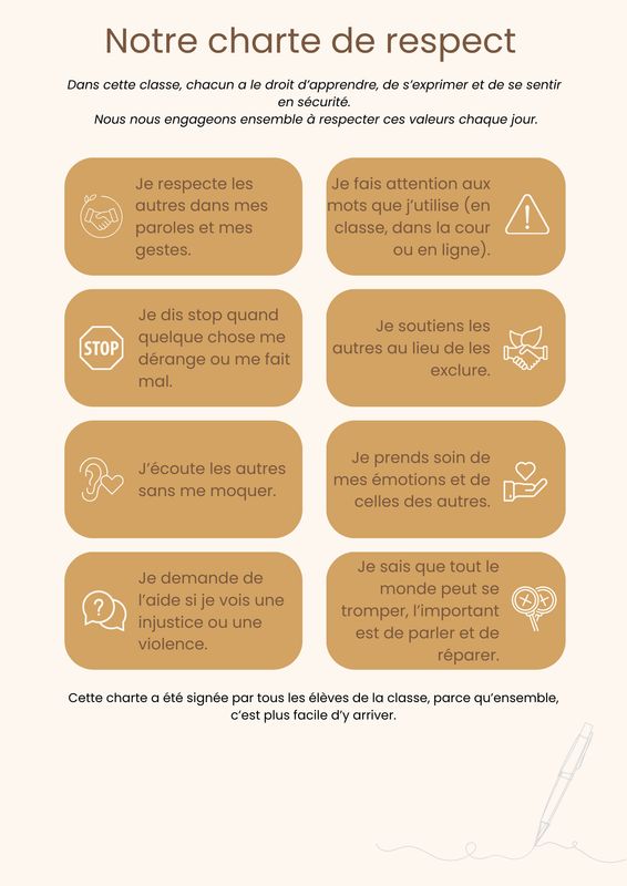 Affiche à imprimer – Charte de respect