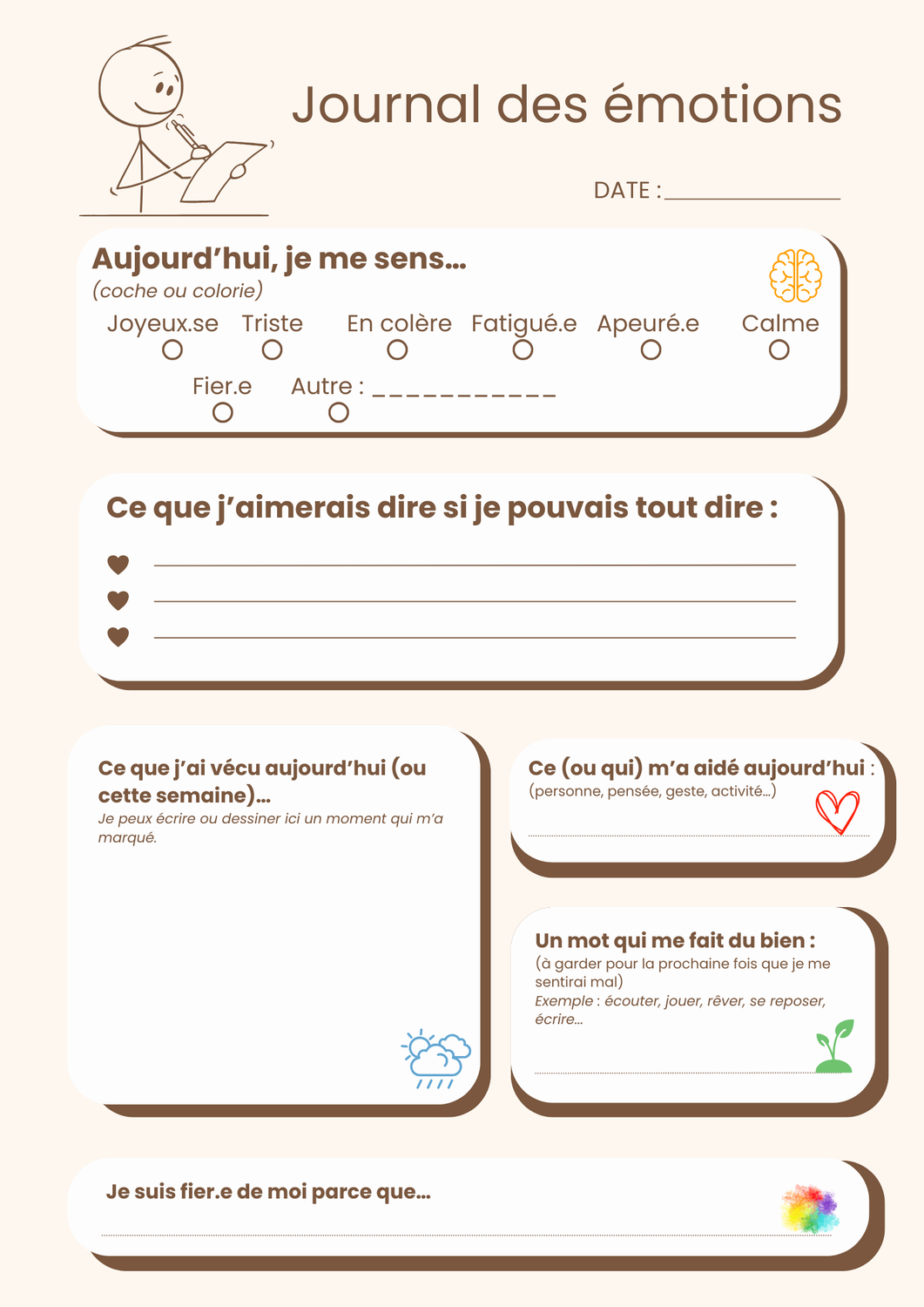 Journal des émotions – À imprimer
