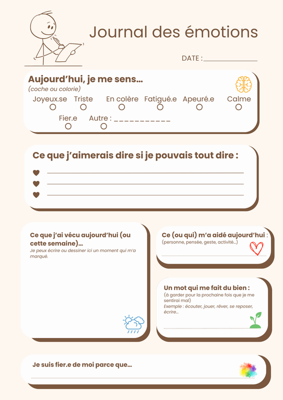 Journal des émotions – À imprimer