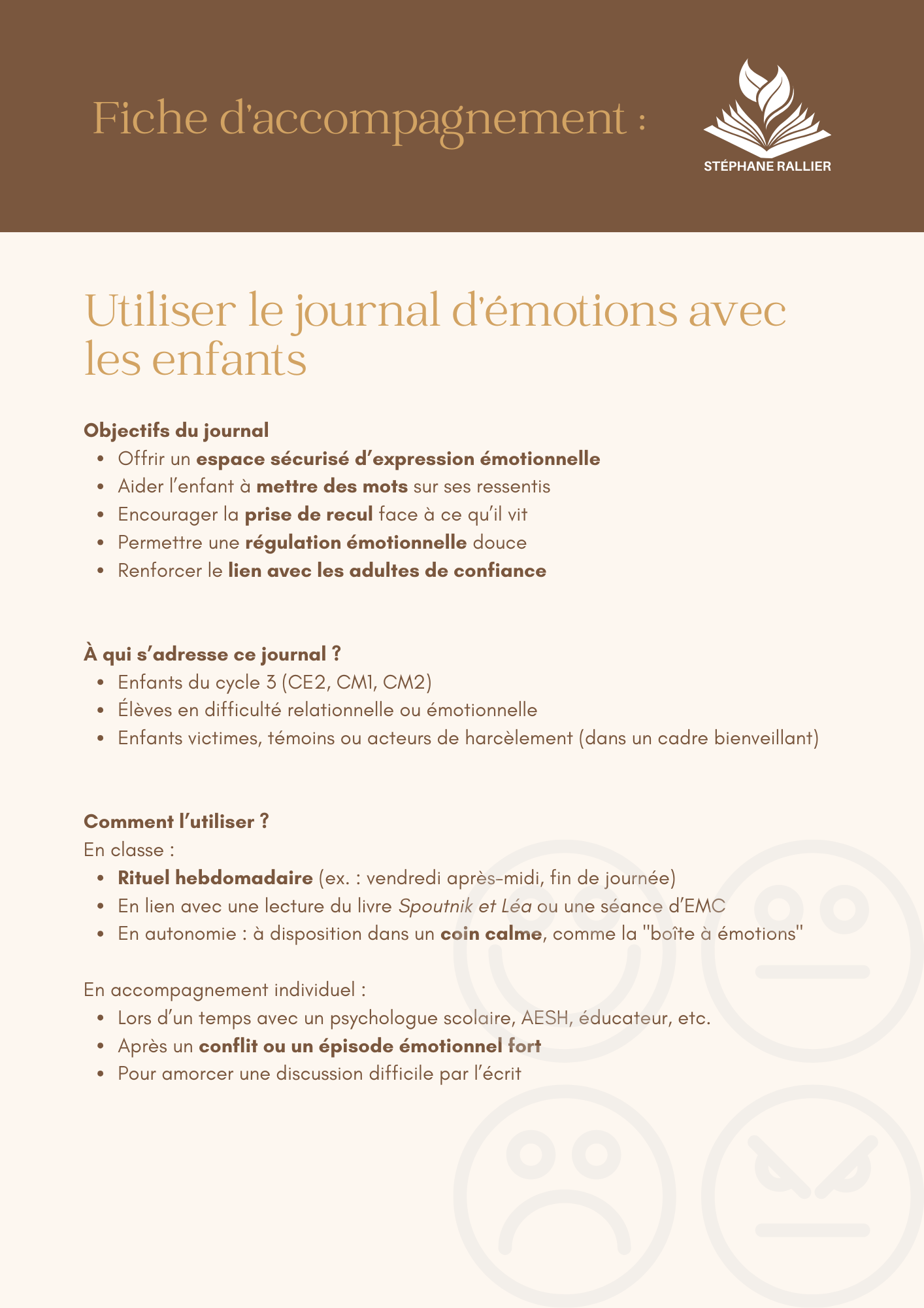 Journal des émotions – À imprimer