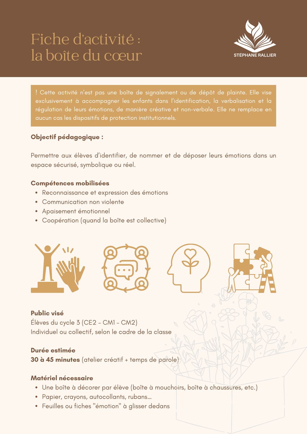 Fiche d'activité : la boite du cœur