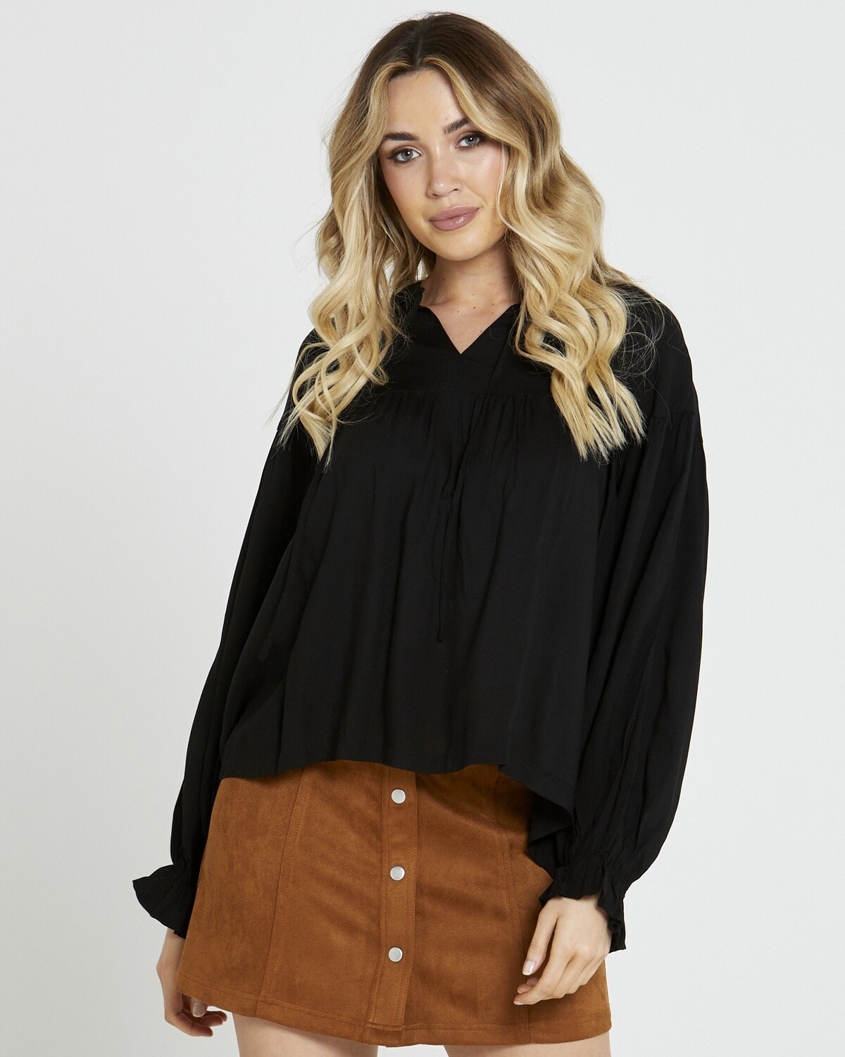 Tegan Shirred Boho Top