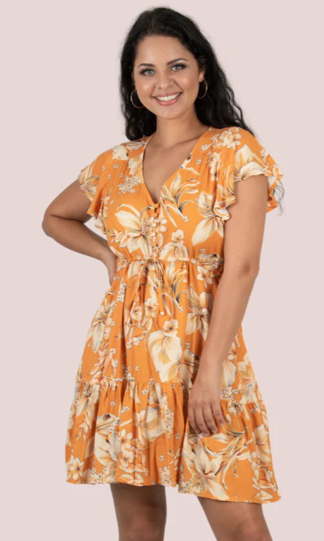 Twiggy Dress - hawaiian breeze honey