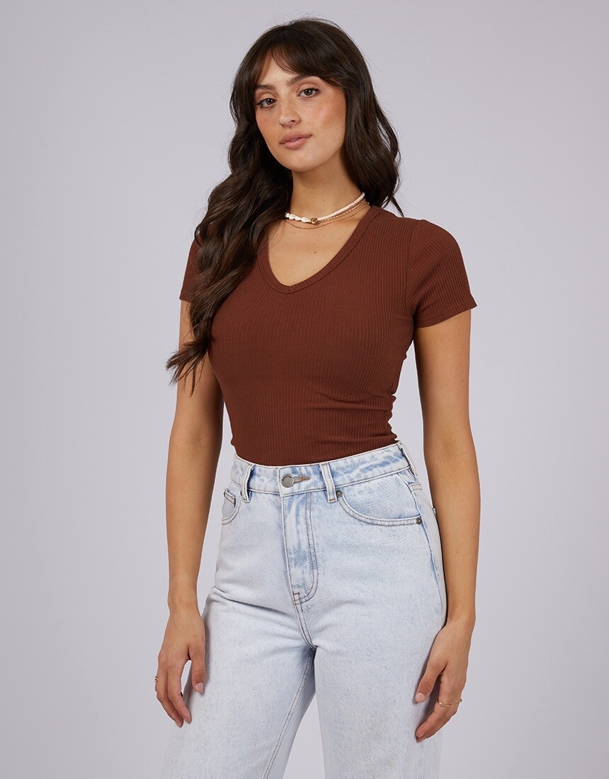 Eve Rib V neck Tee