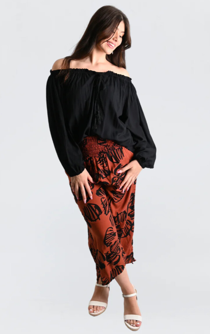 VGLP051 3/4 Rouched pants, Size: S/M, Colour: Autum Rust