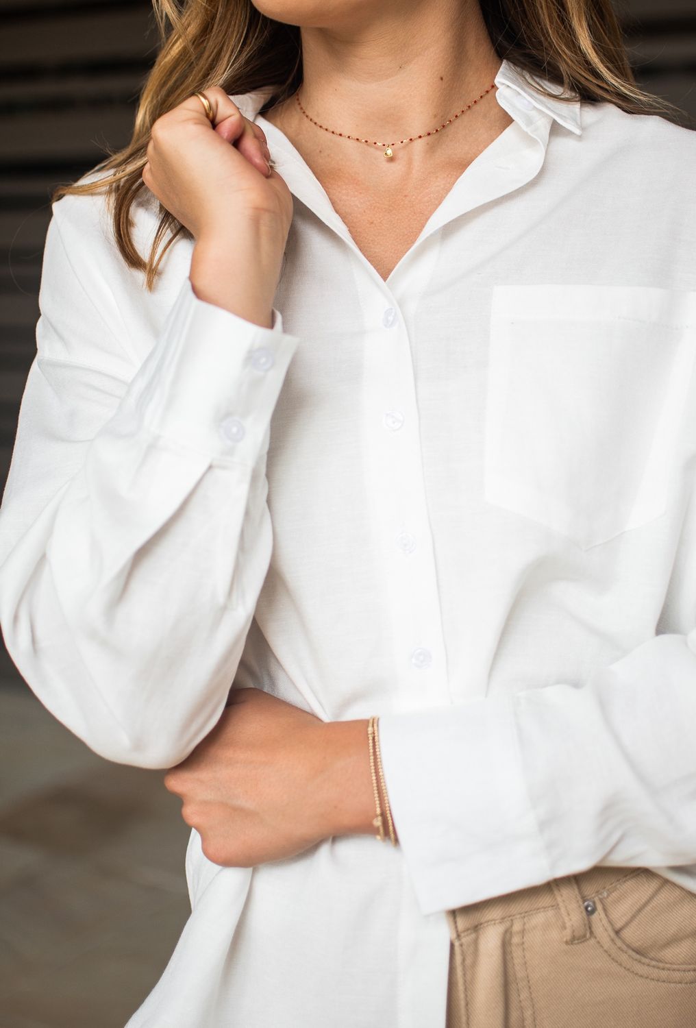 T1721 Linen Viscose Shirt, Size: S, Colour: White