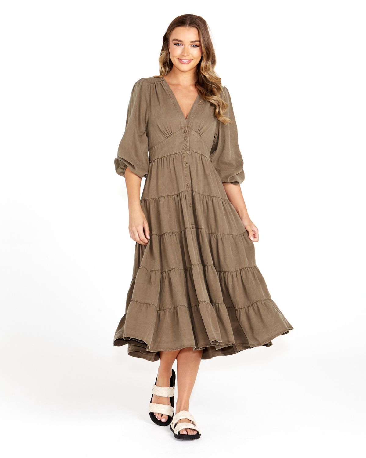 Charity Tiered Midi Dress