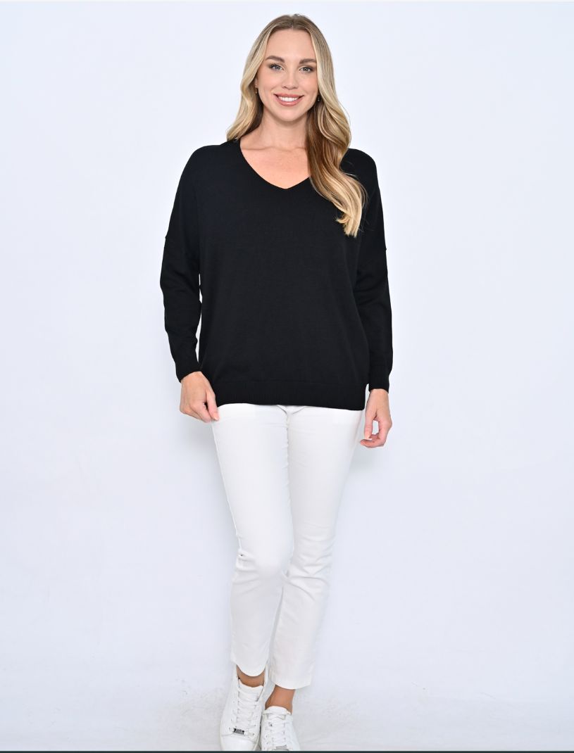 Rib Knit Jumper- Black