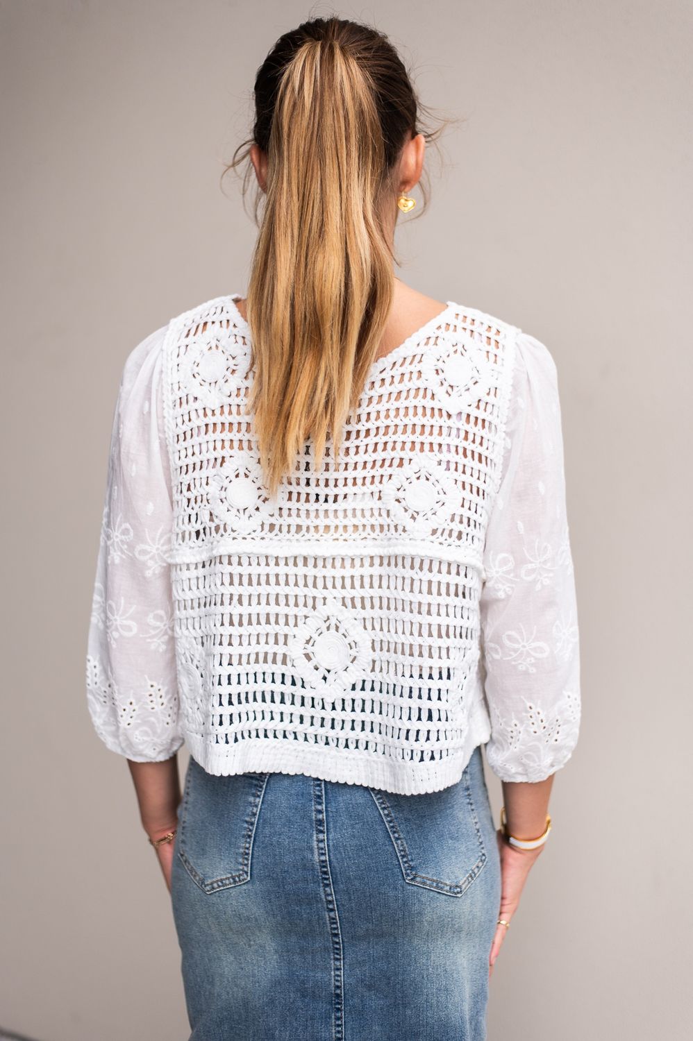 T1698 Lace detail Top