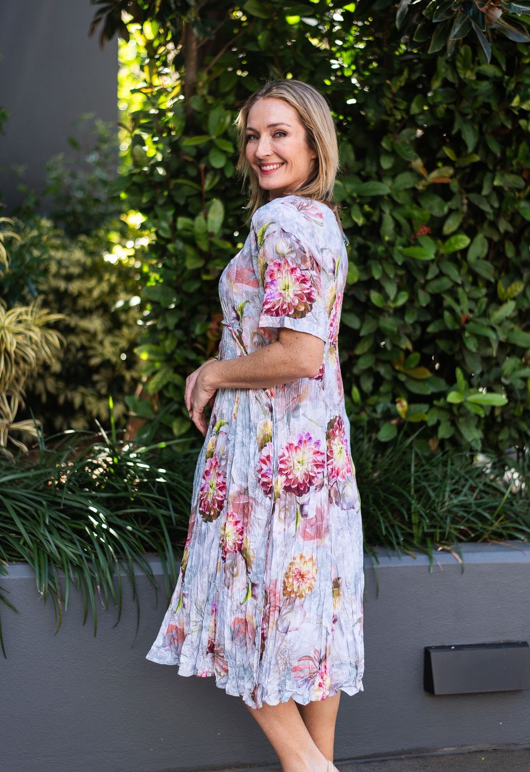 38692CW Floral panel Dress