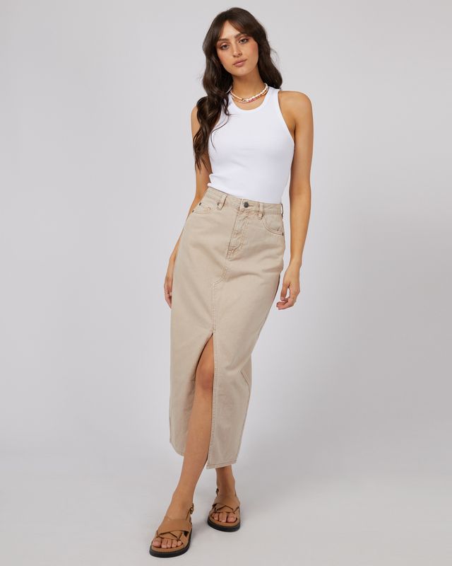 Pia Beige Maxi Skirt