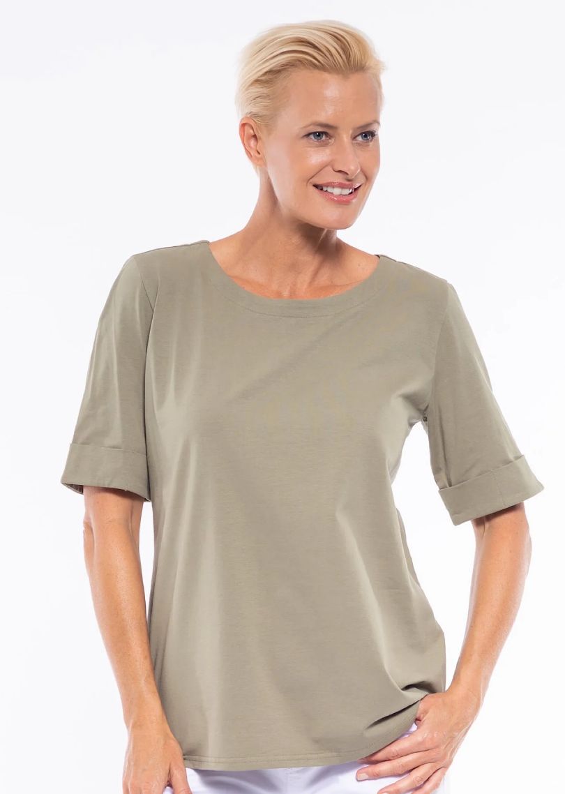 CLM215 Tee with cuff sleeve
