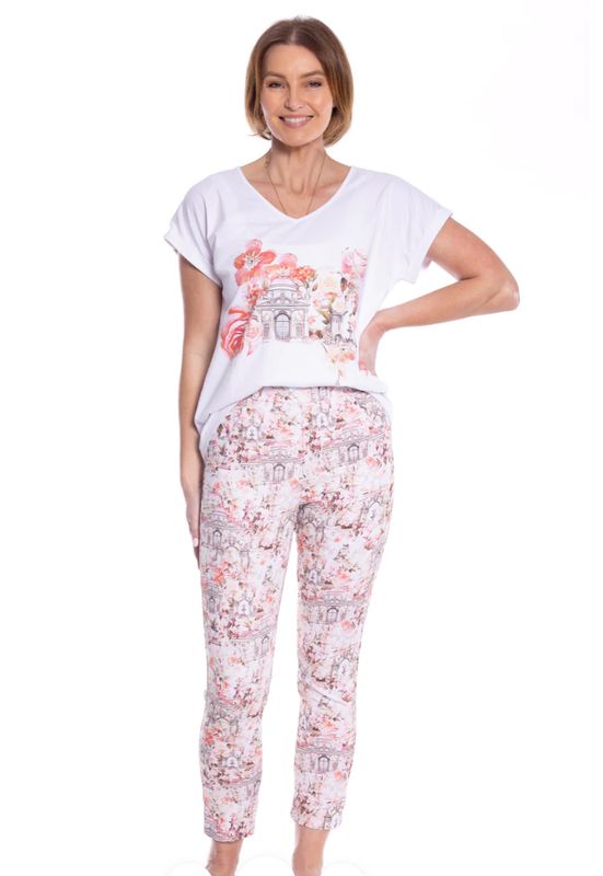 CLM498 Crushed print pant