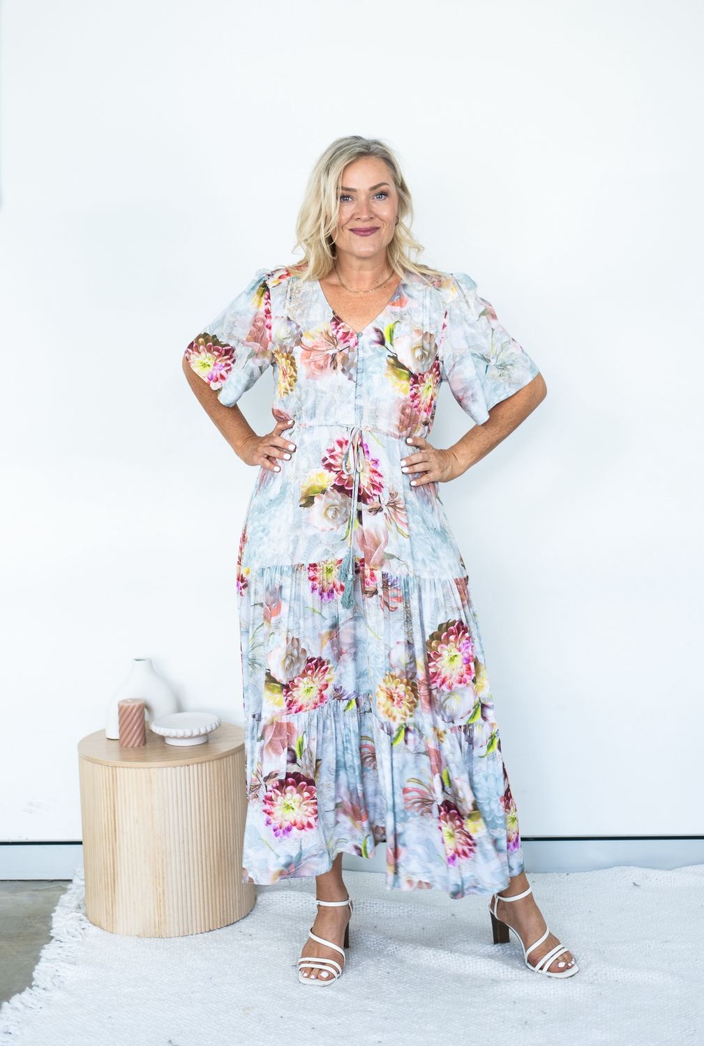 38795-10 Floral Tier Dress S24