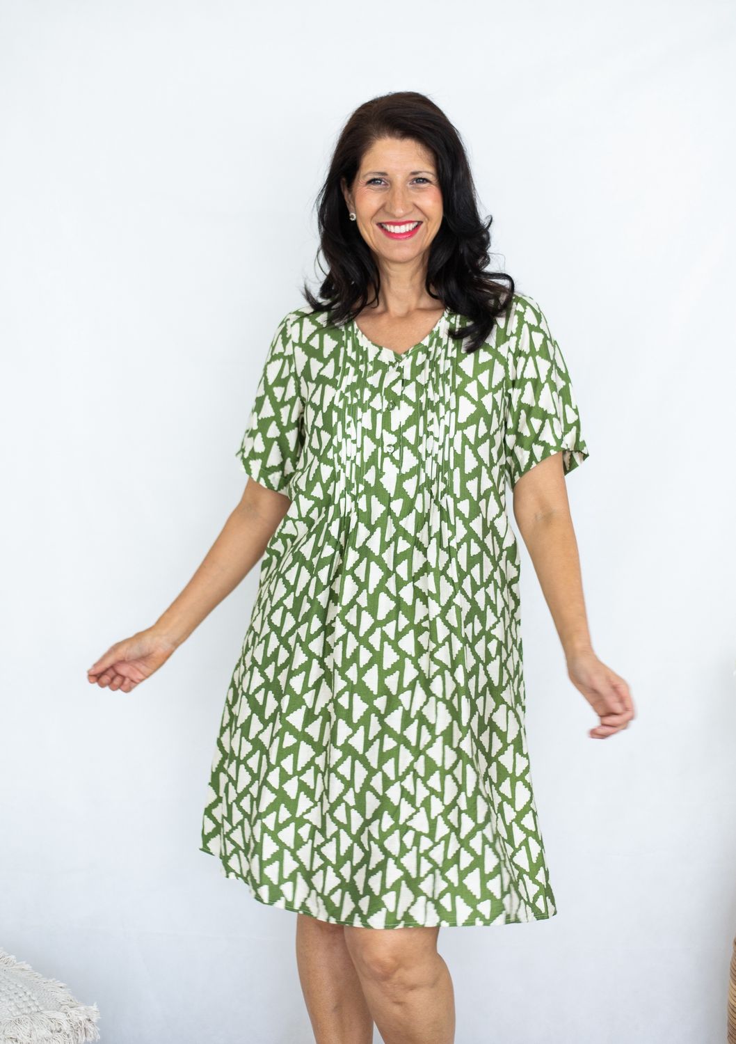38938 Pleated front dress