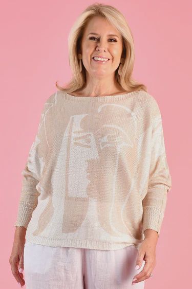 VLST040 Knit top- Golden Face