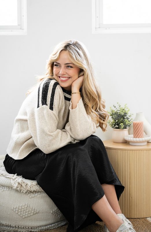 K3431 Shimmer stripe Jumper