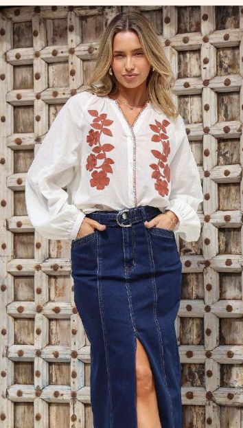 Ella embroidered Top