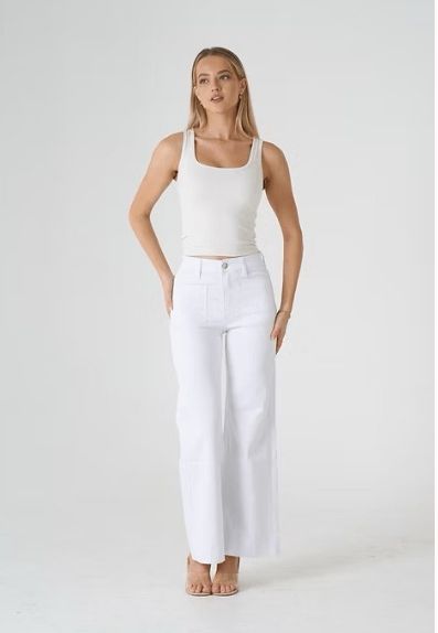 Wakee 7158 White Pocket Jean