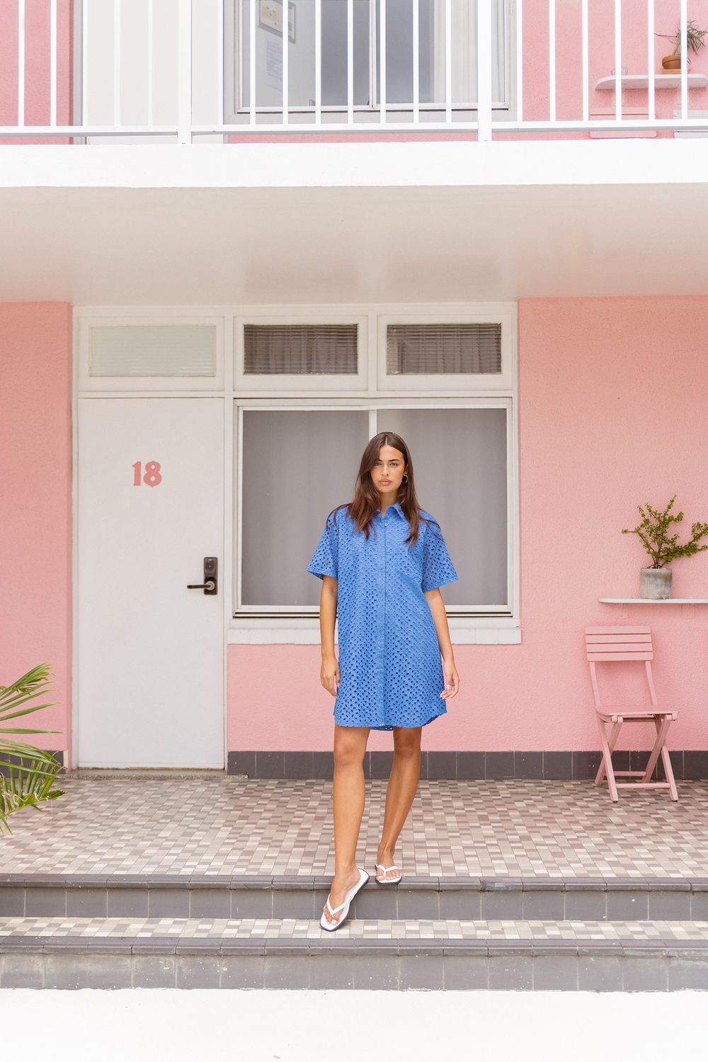 VALE SCALLOPED DENIM DRESS