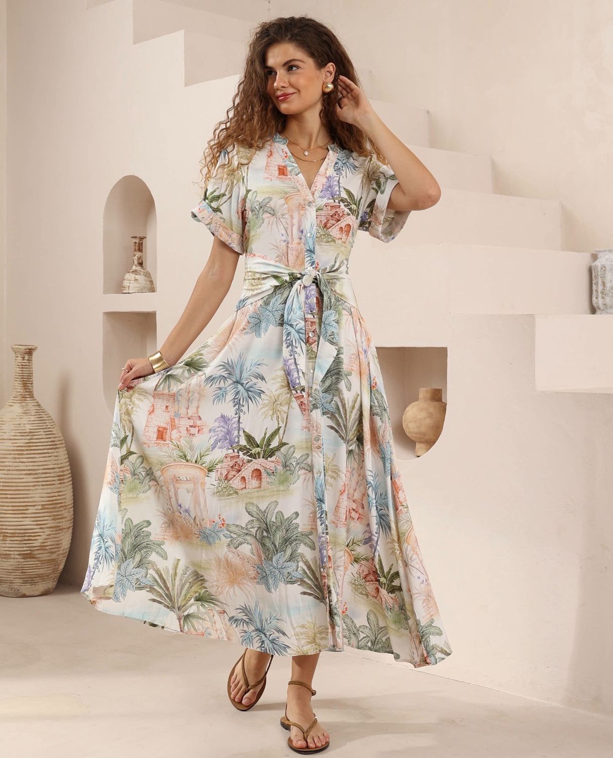 2012812-5 Island print Dress