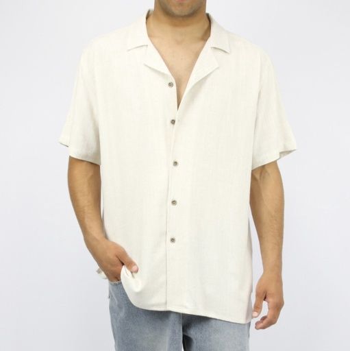 Primus men&#39;s short sleeve open collar shirt