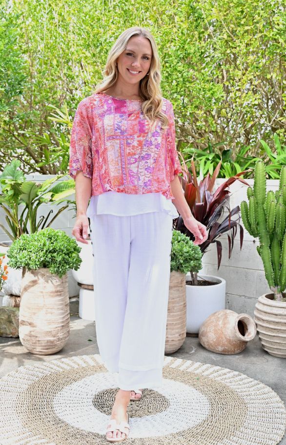 LA2416-20 Contrast Layered Top