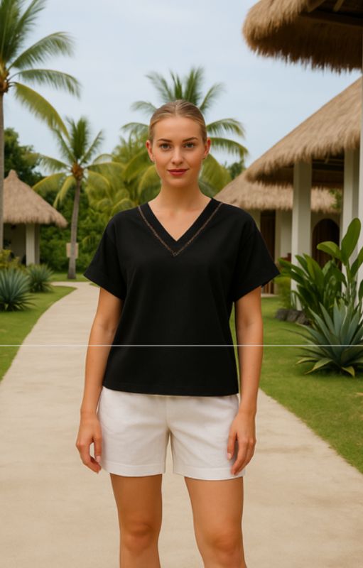 Carnival Linen V neck top