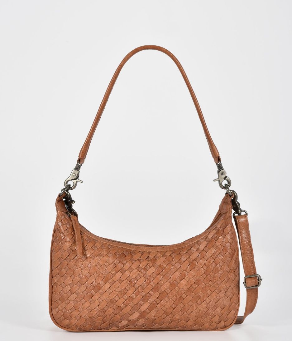 Hughes Woven Leather Shoulder Bag