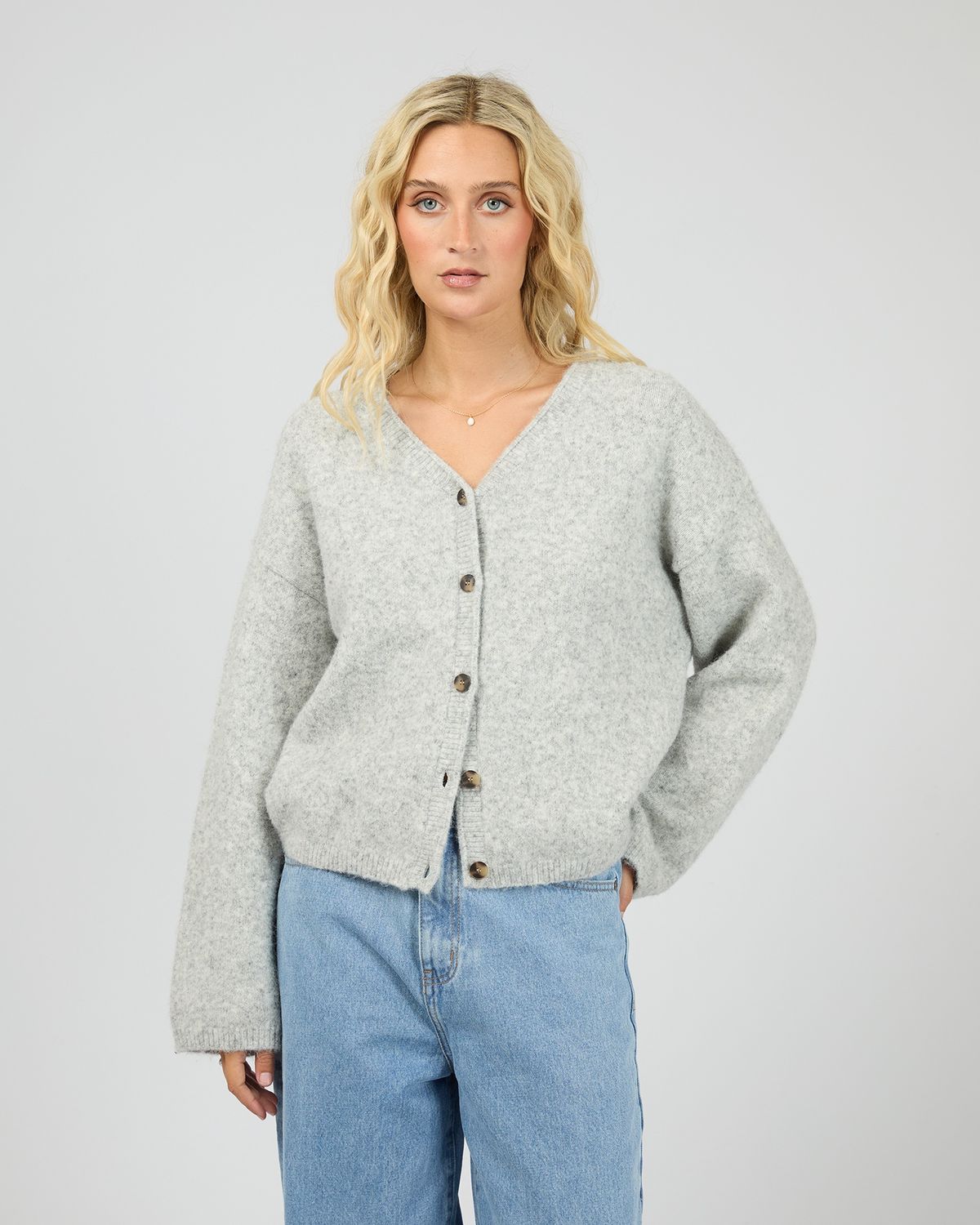 NOVA CARDIGAN, Colour: GREY MARLE, Size: 8