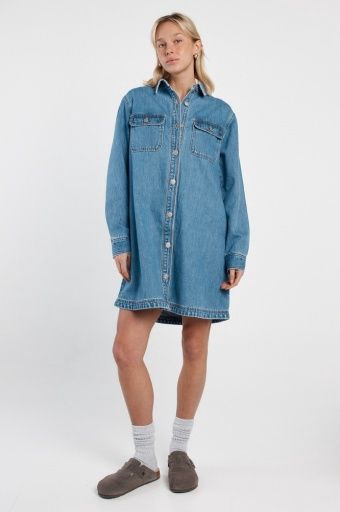 AVELINE DENIM SHIRT DRESS