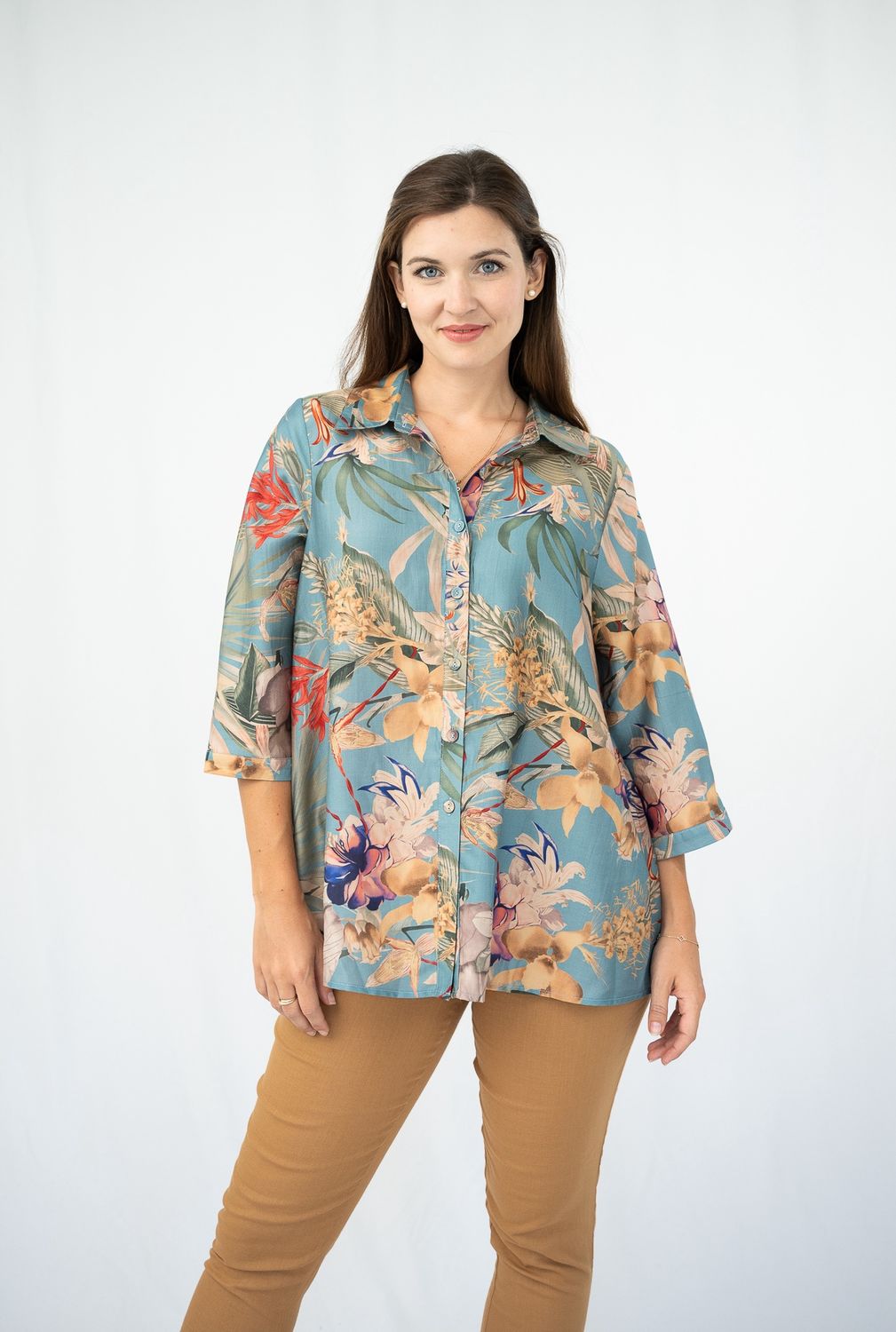 33662 2E Floral Print Blouse