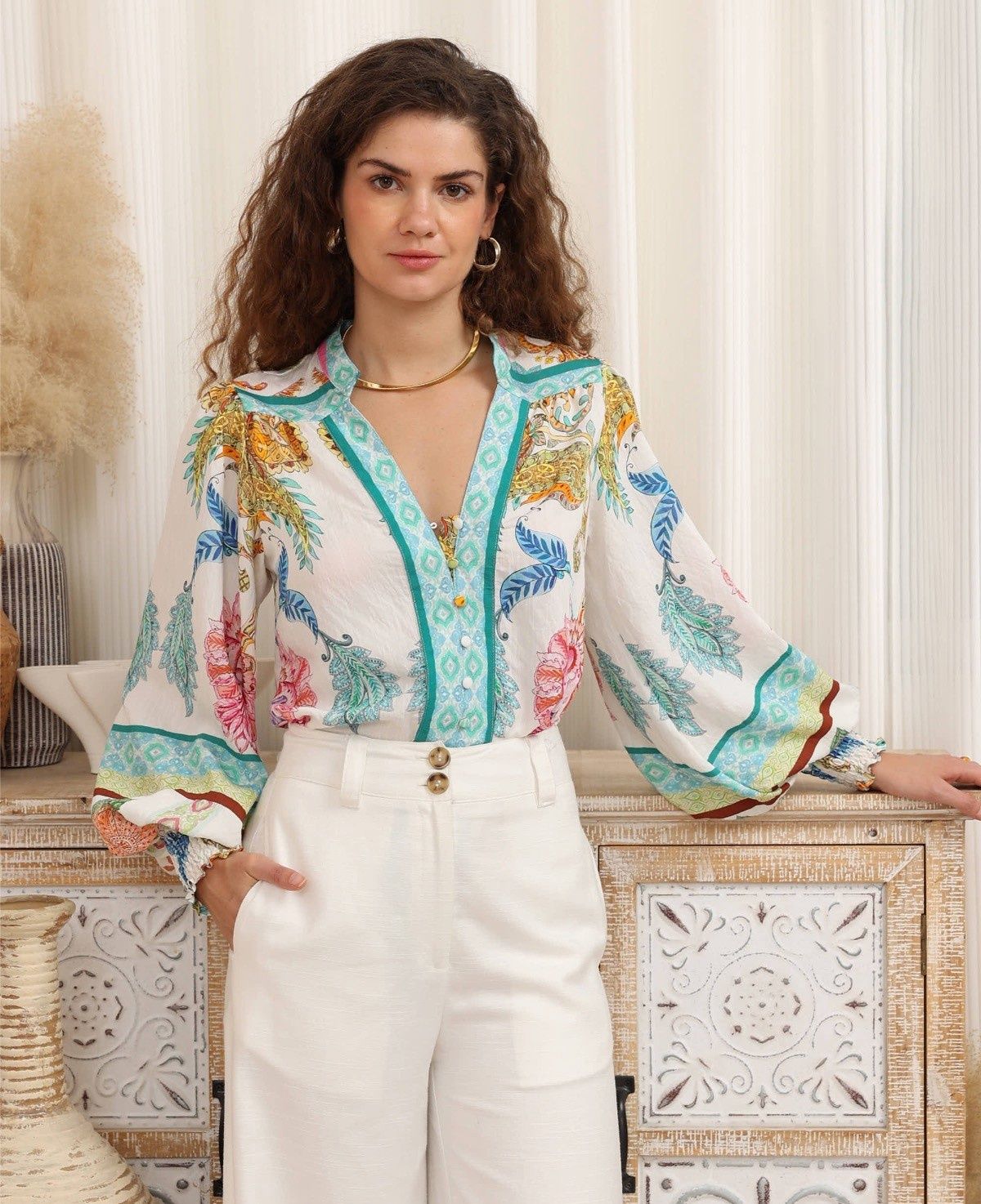 2023189 Floral Print Top