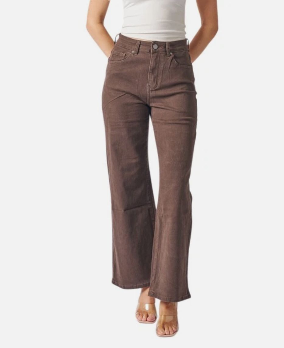 BA283 Chocolate Wide leg Jean